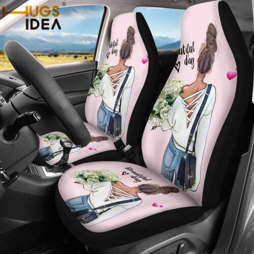 HUGSIDEA Printing Super Mom Car Seat Cover Front Seat Cushion Washable Protector Covers for Universal Car Auto Interior Decor
