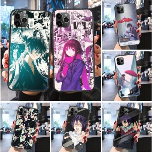 Yato Noragami Iki Hiyori Anime Phone Case Cover Hull For iphone 5 5s se 2 6 6s 7 8 12 mini plus X XS XR 11 PRO MAX Frosted black