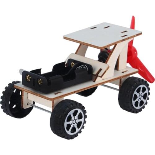 HobbyLane Wooden DIY Wind Car Assembly Model Kit Science Experiment Educational Toys Children Gift