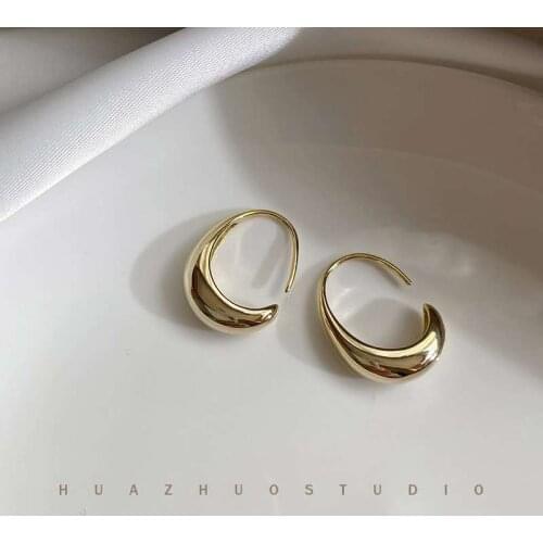 Personality, simple, smooth, cool, windy earrings, Korean temperament, fashion, light luxury, design, small earrings, women