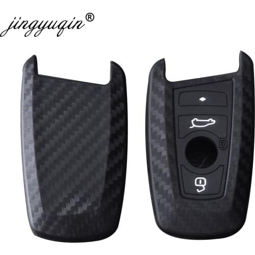 Jingyuqin 10pcs Silicone key fob Cover Protect Case for BMW F10 F20 F30 Z4 X1 X3 X4 M1 M2 M3 E90 2 3 5 7 Series Remote Carbon
