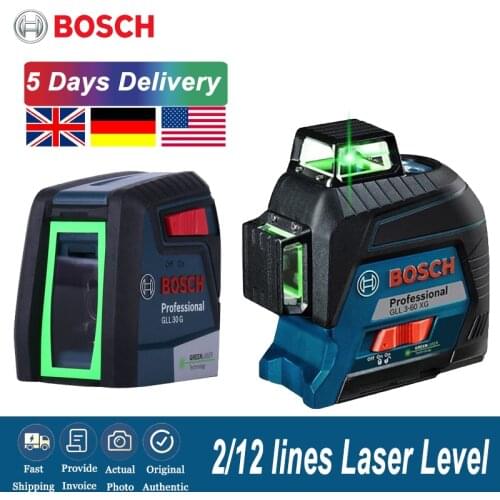Bosch Laser Level 12 Lines Gll3-60xg 2 lines Gll30g Green Laser Self-Leveling Horizontal & Vertical Cross Line Indoors Outdoors