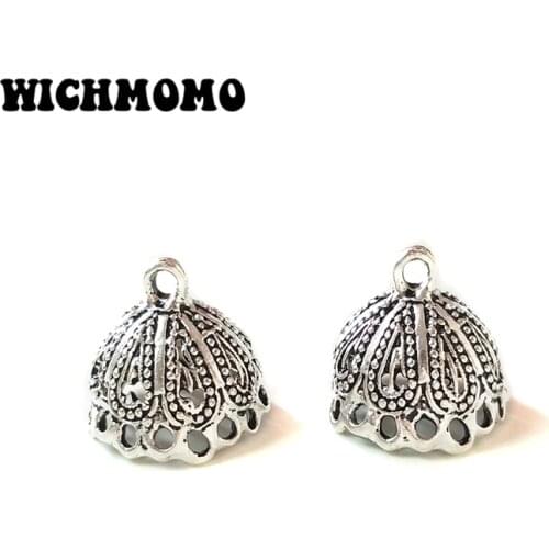 Fashion 5pcs/bag 18mm Retro Zinc Alloy Bell Shape Round Beads Tassels End Cap Charms Pendants for DIY Jewelry Accessories