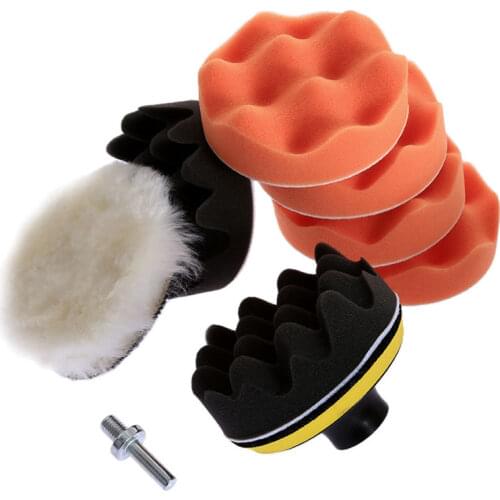 Yetaha 9Pcs 100mm Car Polishing Set Sponge Wool Foam Buffer Pads And M10 Drill Adapter Auto Paint Care Polish Kit