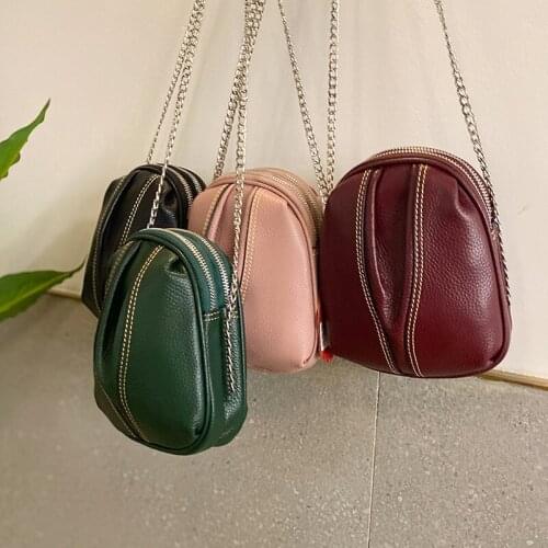 New Cow Leather Womens Bag Large Capacity Diagonal Bag Small Trendy All-match Chain Casual Shoulder Bag