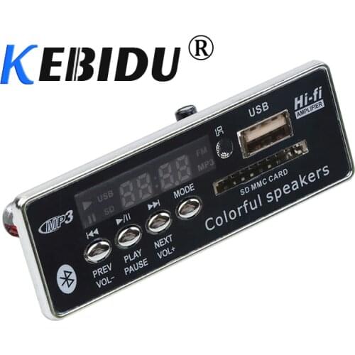 Kebidu New Car USB MP3 Player Integrated Bluetooth Hands-free MP3 Decoder Board Module JQ-D028B Remote Control USB FM Aux Radio