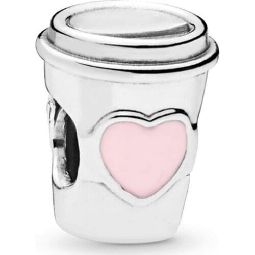 Authentic 925 Sterling Silver Drink To Go Charms Fit Original Pan Bracelet For Women Diy Jewelry Beads