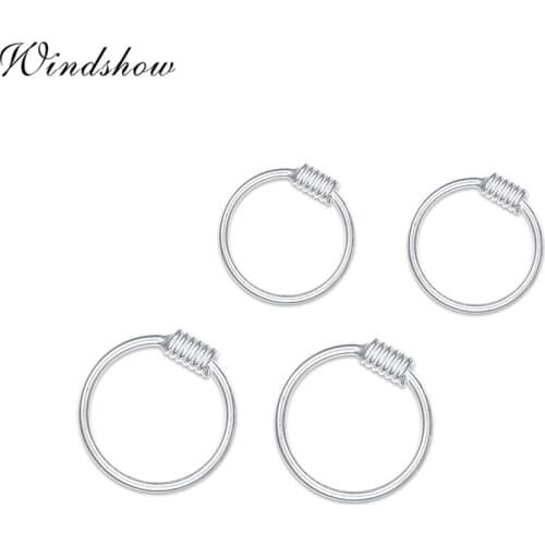 Cute Loop Circle 925 Sterling Silver Small Hoop Earrings For Women Piercing Nose Body Jewelry Baby Girls Kids Child Aros Aretes