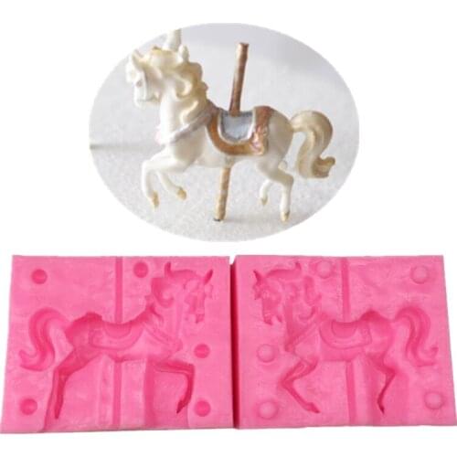 Carousel Silicone Mold Cake Decoration Baking Tool Trojan Shape Fondant Tool Chocolate Mold Baking Tools