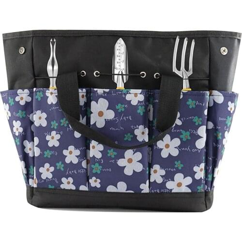 Multi-pocket Garden Tools Storage Bag Multifunctional Large Capacity Tote Bag Waterproof for Outdoor Courtyard JS22