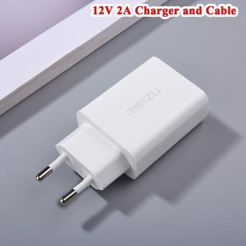 24W USB Charger Original Meizu EU Plug Power Wall Adapter 100CM Micro/Type C Cable For Mei Zu 18 17 16 Pro 16th 16Xs 15 Note 9