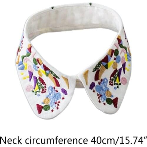 Women Organza Sheer False Fake Collar Ruffled Trim Solid Color Shawl Wrap Mini Cape One Button Detachable Necklace