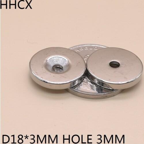 10pcs/lot NdFeB magnet 18*3 Hole 3 N35 Strong mm D Countersunk magnet 18x3 Permanent magnet 18x3-3