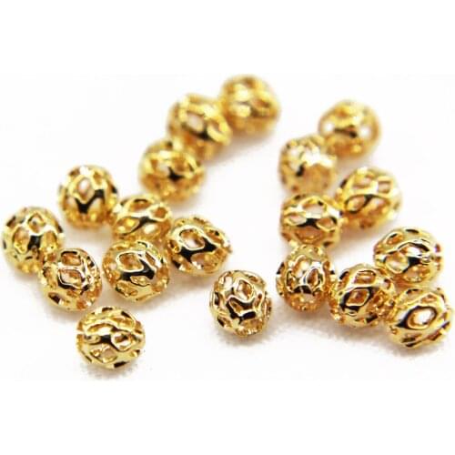 50PCS Brass Spacer Beads Charms Connector 18K Gold Plated DIY Jewelry Making Supplies Findings High Quality Accessories