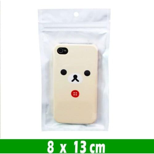 500pcs 8*13cm White/Clear Self Sealing Resealable Zipper Poly Storage Bags Food Small Parts Plastic Retail Packaging Bags Pack