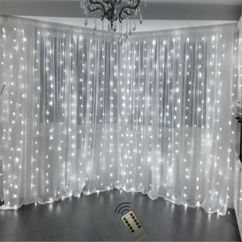 6*2.5M 480Led Curtain String Lights Flash Icicle Light Garland Remote Control for New Year Holiday Wedding Home Garden Decor