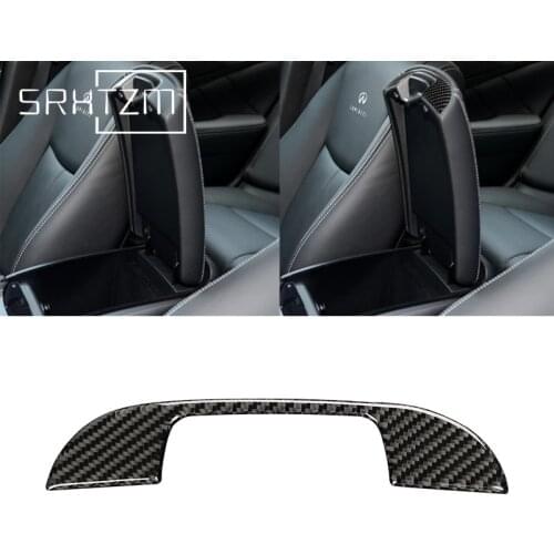 Carbon Fiber For Infiniti Q50 Q60 Accessories Car Central Storage Armrest Switch Cover Panel Trim Sticker