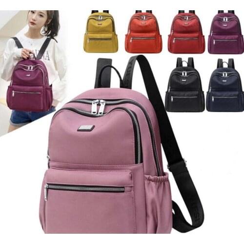 Free Shipping Fashion Casual Double Zipper Shoulder Bags Womens Soft Nylon Waterproof Backpack High Capacity School Bag