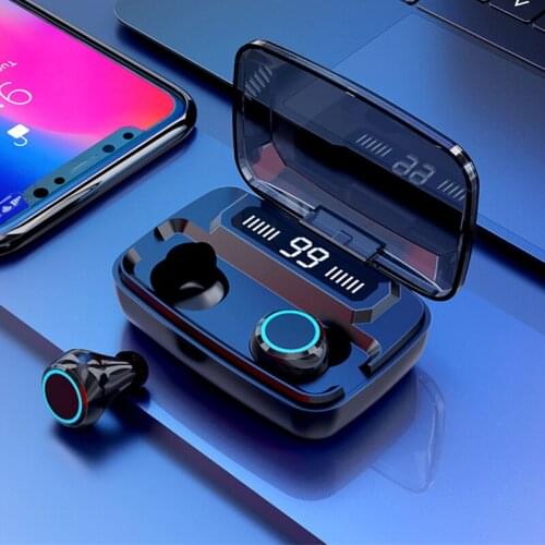 TWS Wireless Earphones Bluetooth V5.0 Bluetooth Headphones LED Display With 3300mAh Power Bank Headsets With Microphone headset