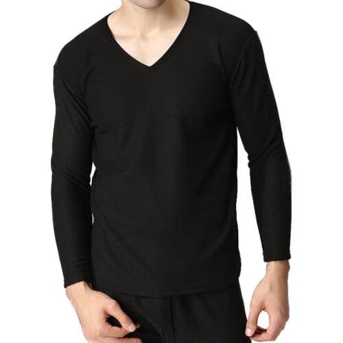 Oversized winter mens fleece thick gold velvet warm underwear set plus size XL-9XL 50-165KG soft V-neck cotton thermal set