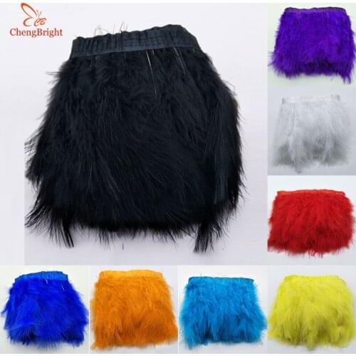 ChengBright Nice 10Yards Turkey Feathers Trim Cloth Sideband Chicken Pheasant Feather Trims Clothing Wedding Feather Ribbon DIY