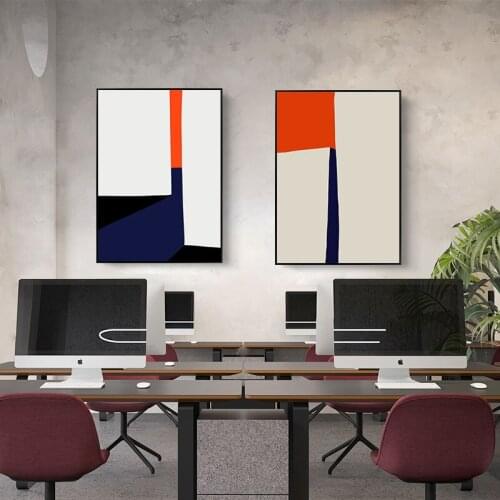 DDHH Canvas Painting Wall Art Posters Orange Geometric Abstract Wall Painting Wall Picture for Living Room Decoration No Frame