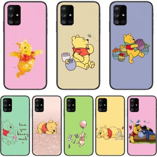 Disney Winnie Bear Phone Case Hull For Samsung Galaxy A 90 50 51 20 71 70 40 30 10 80 E 5G S Black Shell Art Cell Cover