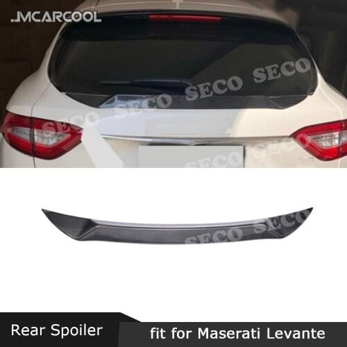 For Maserati Levante S Sport Spoiler 2016-2018 Carbon Fiber Rear Spoiler Boot Middle Wings FRP trunk Trim sticker Car Styling