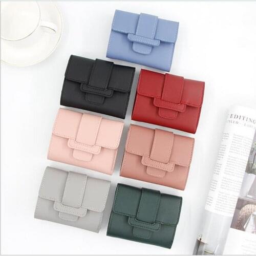 Women Wallet, Multipurpose Solid Color Three-Fold Coin Purse for Party Vacation Shopping