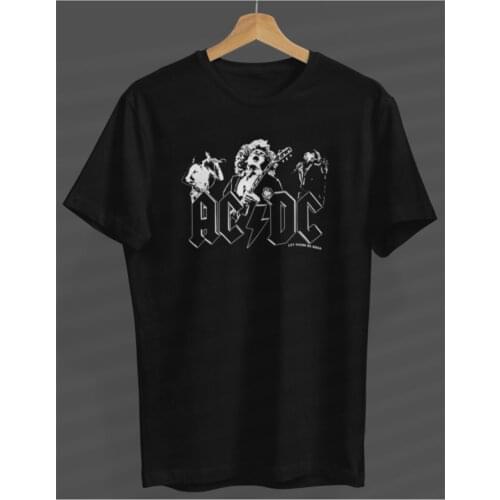 Unisex Female-male Ac_dc_black_by_meromex Black Round Neck T-shirt
