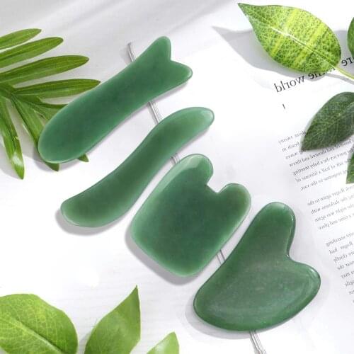 Natural Jade Stone Gua sha Massage Tool Pinprick SPA Therapy Gua Sha Massager Scraping Board Antistress Body