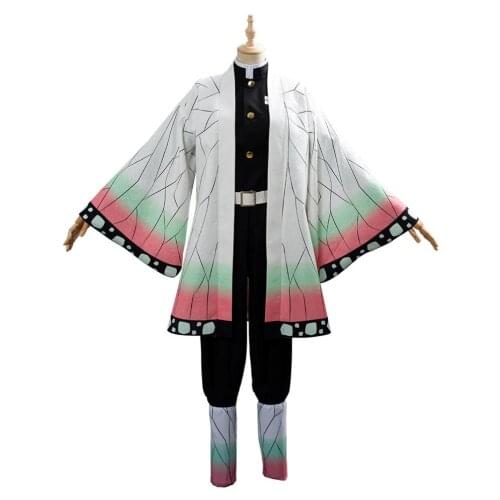 Anime Blade Of Demon Kochou Shinobu Cosplay Costume Kimono Full Set Custom Made Women Girls Halloween Carnival Costumes