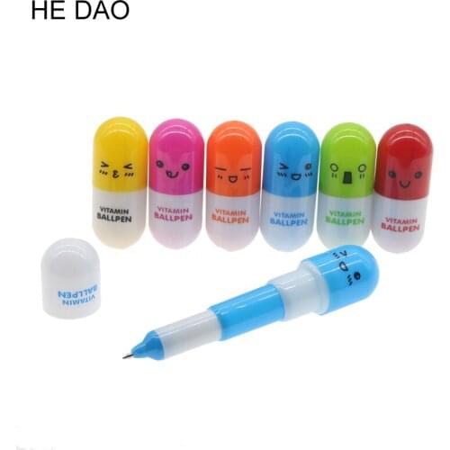 Cute Kawaii Capsule Creative Pills Ball Ballpoint Pens Ballpen for School Writing Supplies Stationery
