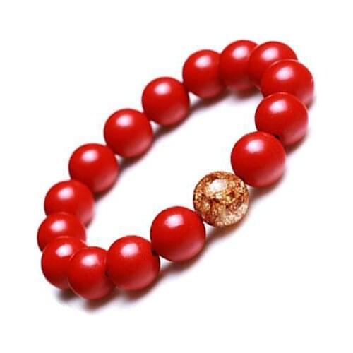 Fashion Red Beads Bracelets for Women Men Jades Natural Jade Bracelet&Bangle Handmade Round Jewelry Fashion Accessories