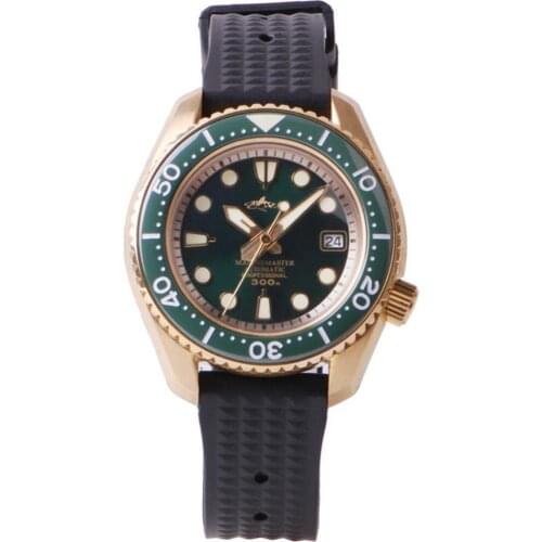 Dive watch for men,mens automatic wrist watch HEIMDALLR bronze man luxury mechanical wristwatch waterproof luminous clock reloj