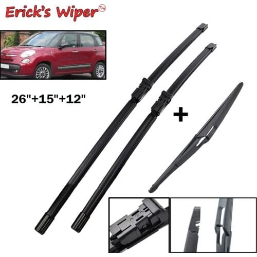 Ericks Wiper Front & Rear Wiper Blades Set For Fiat 500L 2012 2013 2014 2015 2016 2017 Windshield Windscreen Window 26"+15"+12"