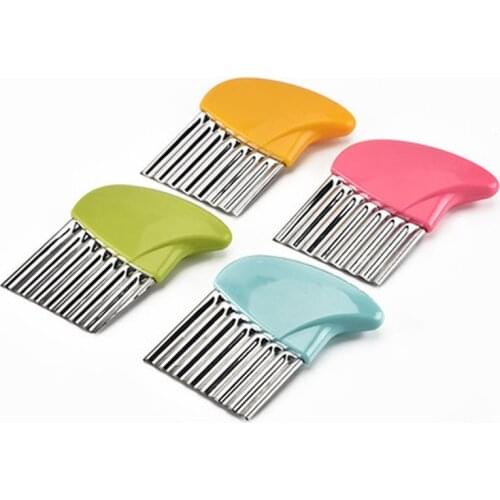 Stainless Steel Wavy Cutter for Vegetable Potato Carrot Slicer Corrugated Knife Home Kitchen Wrinkled Tools