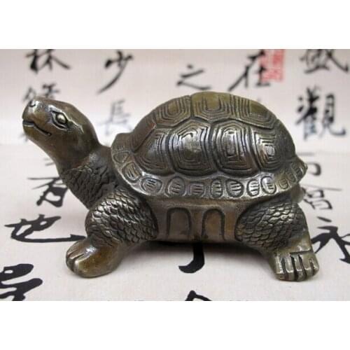 Wholesale factory Lovely Chinese Folk fengshui Bronze Copper Auspicious tortoise Turtle statue