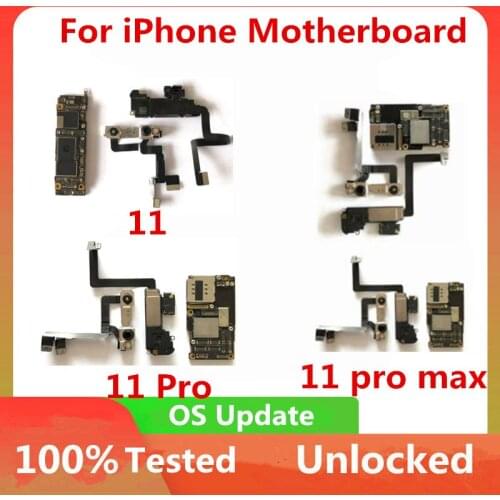 Free iCloud for iPhone 11 Motherboard, 11 Pro , 11 Pro Max With / Without Face ID Original Unlocked logic board Support OS chisp