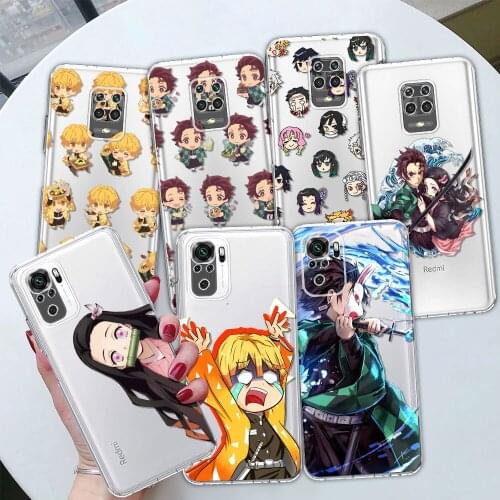 Cartoon Demon Slayer Anime Clear Phone Case for Redmi Note 9S 9 8 10 5G K30 Pro 7 9C 8T 9A 7A 8A 6A K40 9T Mobile Phones Cover