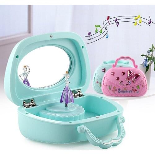 Christmas Rotating Ballet Dancing Girl Portable Music Jewelry Box Birthday Gift