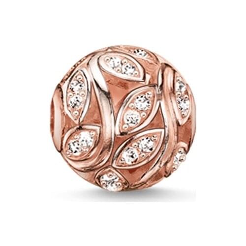 Rose Gold Rhinestone Karma Beads Eyes, Thomas Style DIY Beads 925 Sterling Silver Ts Jewelry Fit Bracelet Necklace for Women Men