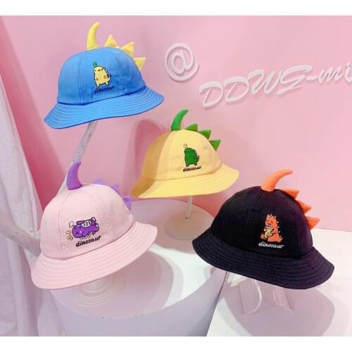 Cartoon Dinosaur Baby Hat Bucket Cap Summer Kids Baby Girl Boy Hat Casual Children Sun Hat Cotton Girls Hat Panama Caps