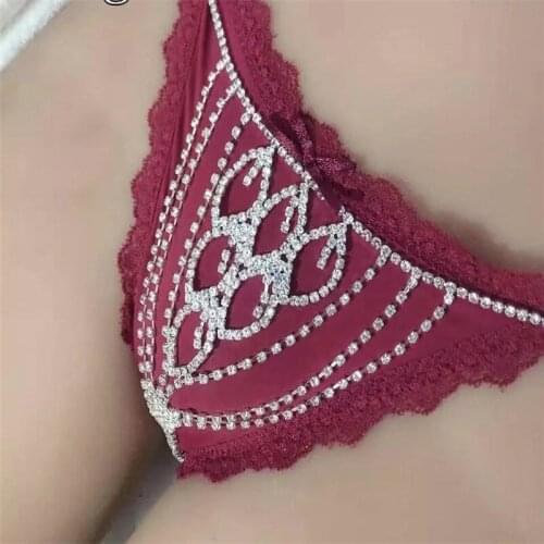 Sexy Rhinestone Big Ass Body Chains Jewelry Waist Round Panties for Women Crystal Underwear Thong Belly Chain Bikini Jewelry
