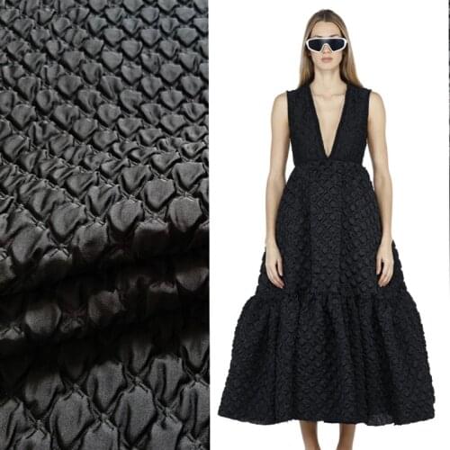 Quilted Dark Jacquard Fabric Polyester Thickening Comfortable Soft Autumn Winter Dress Short Skirt Windbreaker Clothing Fabrics