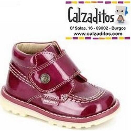 Boots type Kickers leather patent leather magenta Heather girl, of Pablosky