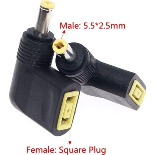 Angle Square Female to DC 5.5*2.5mm Male Power Adapter Charger Converter Connector For Asus Toshiba Lenovo Laptop Adapter