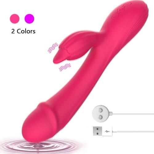 G-spot Dildo Vibrator for Woman Rabbit Stimulator Clitoral Massager Tongue Licking Sex Toys Female Vaginal Masturbator 7 Speeds