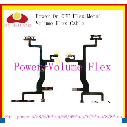 10Pcs/lot Power Flex Cable Replacement for iPhone 6G 6 plus 6s 6 8 plus 7g 7plus X On Off volume Button With Metal Bracket Parts