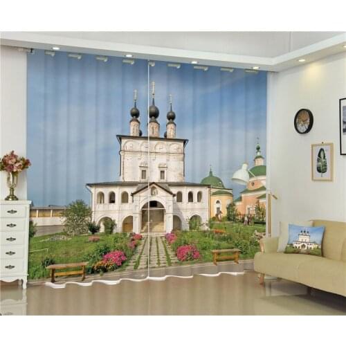Blackout Window Curtain Arabia architecture 3D Curtains For Bedding room Living room Hotel Drapes Cortinas De Sala